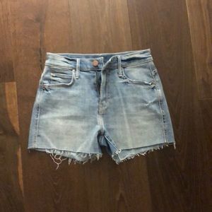 Mother light wash denim cutoff shorts